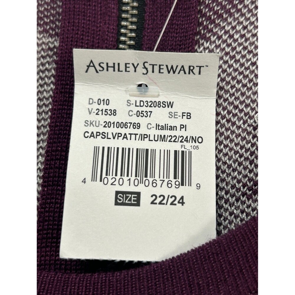 Ashley Stewart‎ Womens Short Sleeve Sweater Dress 22/24W Purple NWT - Picture 3 of 8